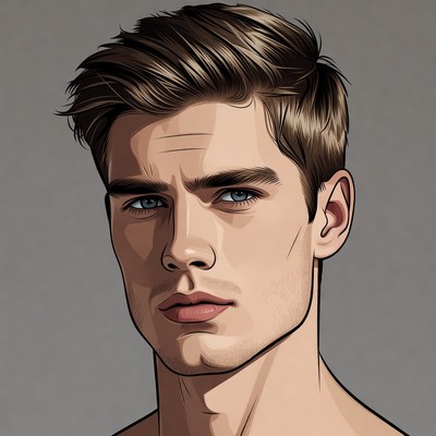 Handsome man with blue eyes