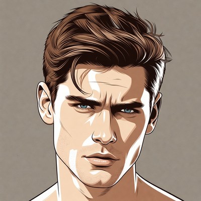 Handsome man with blue eyes