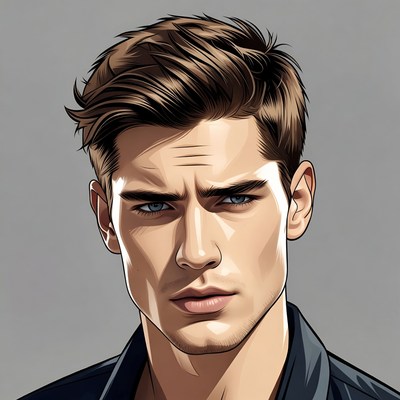 Handsome man portrait illustration