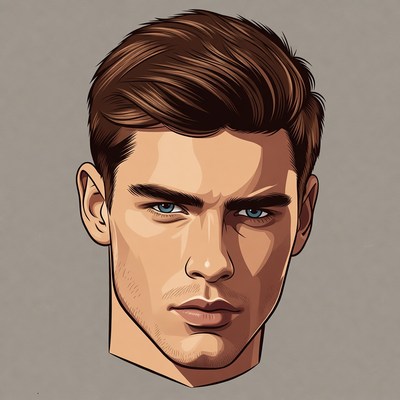 Handsome man with blue eyes