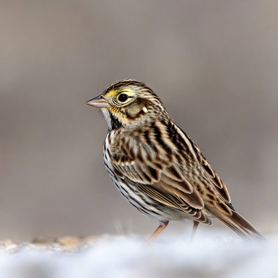 Savannah Sparrow on Snow