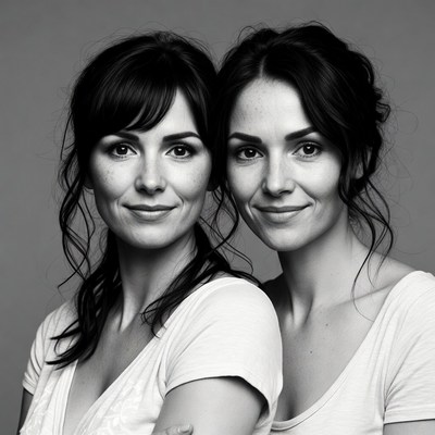 Two women smiling together