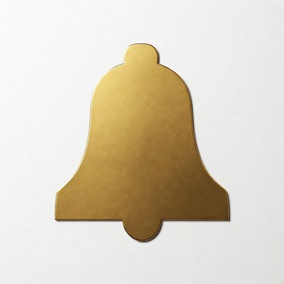 Golden Bell on White Background
