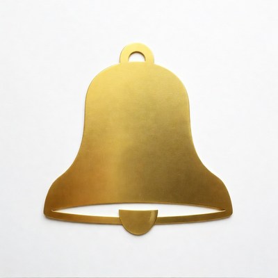 Golden Bell on White Background
