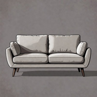Modern Gray Sofa Illustration