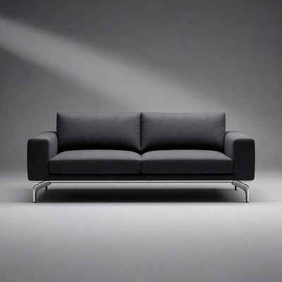 Modern Gray Sofa on Isolated Background