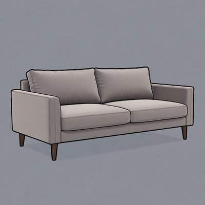 Gray Modern Sofa Illustration
