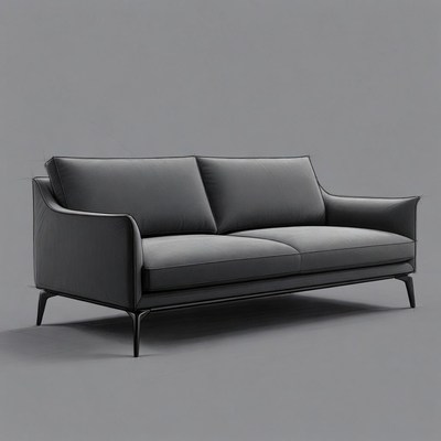 Modern Gray Sofa on Isolated Background