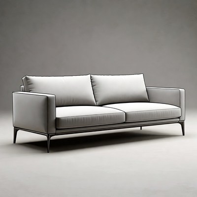 Modern Gray Fabric Sofa