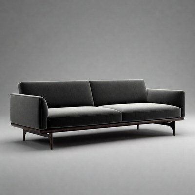Modern Gray Fabric Sofa