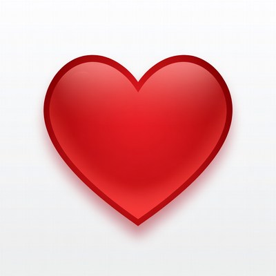 Red Heart on White Background