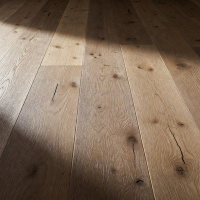 Oak Wood Floor with Sunlight