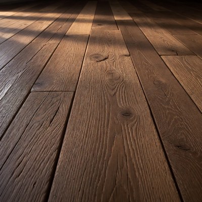 Sunlit Hardwood Floor Closeup