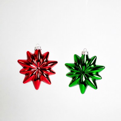 Red and Green Star Christmas Ornaments
