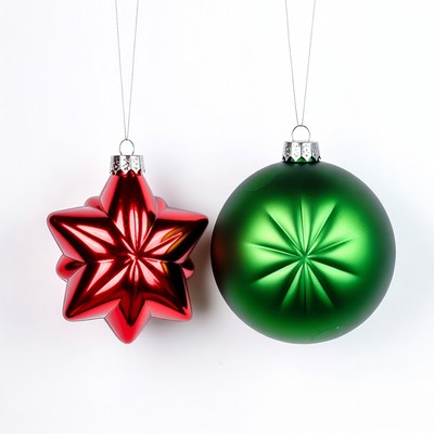 Red Star Green Ball Ornaments