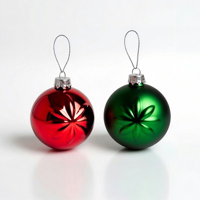 Red and Green Christmas Ornaments
