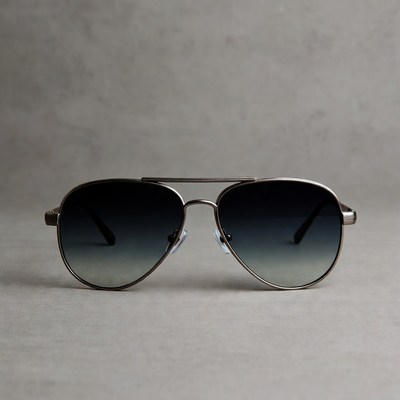 Gradient Aviator Sunglasses on Gray Background