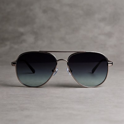 Gradient aviator sunglasses on gray background