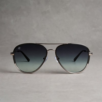 Black aviator sunglasses with gradient lenses