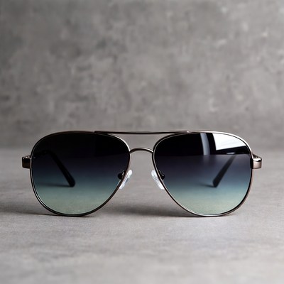 Gradient Aviator Sunglasses on Gray Background