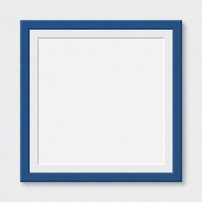 Blue Framed Empty Picture Frame