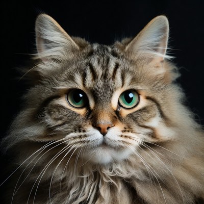 Close-up tabby cat green eyes