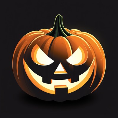 Jack-o'-lantern pumpkin on black background