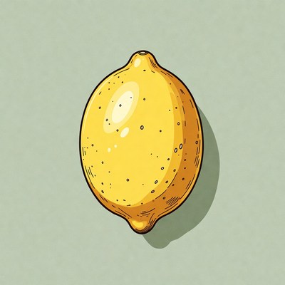 Bright yellow lemon illustration