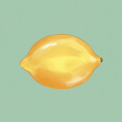 Yellow lemon on green background