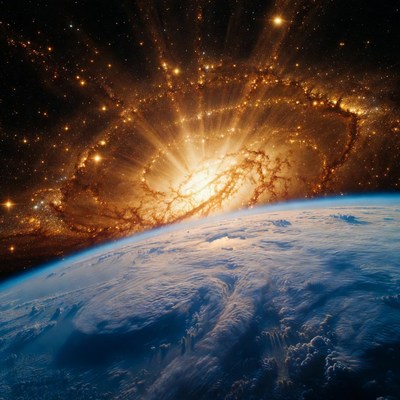 Earth Orbiting Spiral Galaxy