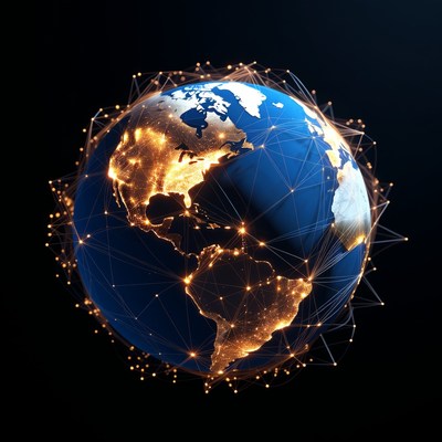 Glowing Earth with Global Network