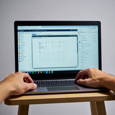 Man typing on laptop calendar