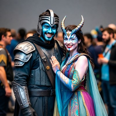 Blue Demon Cosplay Couple at Convention