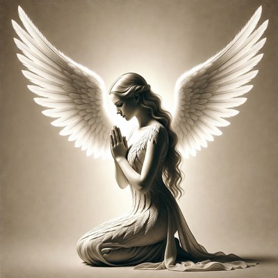 Praying Angel Woman with Wings