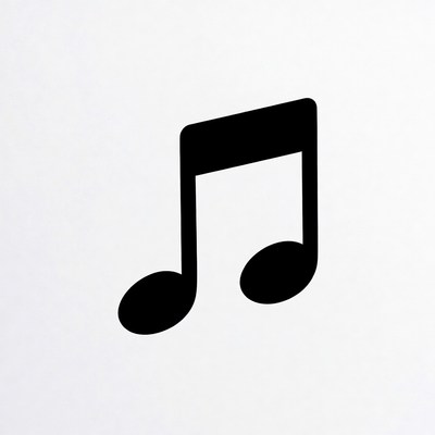 Black Music Note Icon