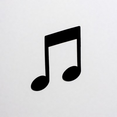 Black music note isolated
