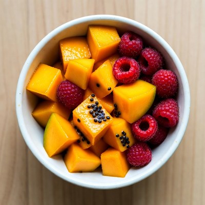 Mango and Raspberry Fruit Bowl