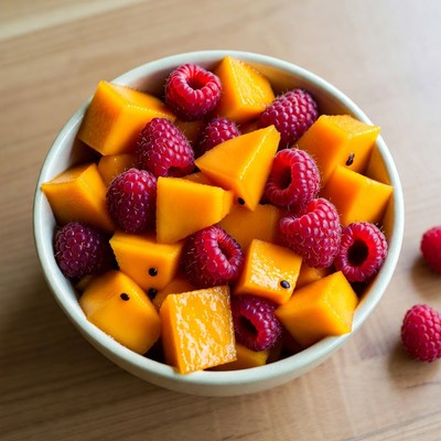 Mango and Raspberry Fruit Bowl