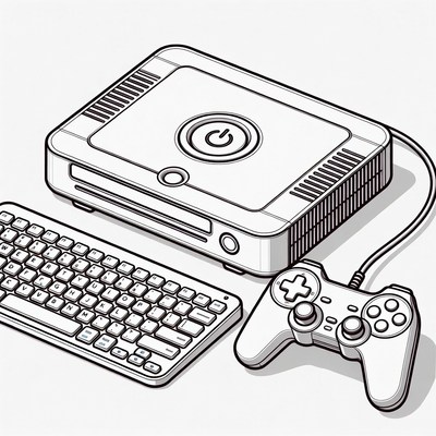 Game Console Keyboard Controller Illustration