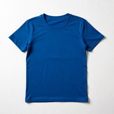 Bright blue kids t-shirt isolated