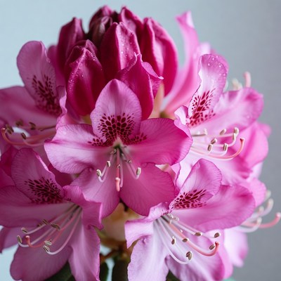 Pink Rhododendron Flower Closeup