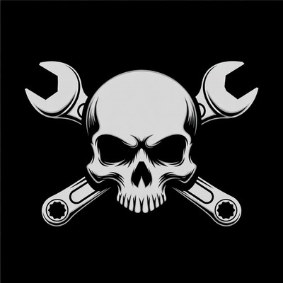 Skull with Crossed Wrenches