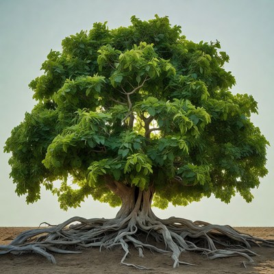 Large Tree with Exposed Roots