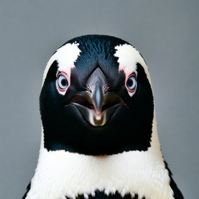 Close-up black-footed penguin face