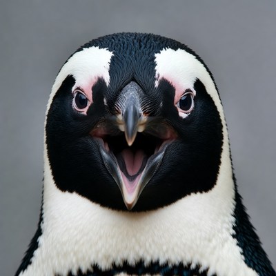 Humboldt Penguin Yawning Closeup