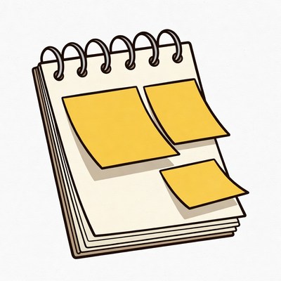 Notebook with Sticky Notes