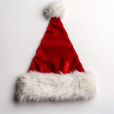Red Santa Hat on White Background