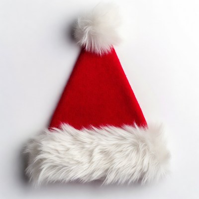 Red Santa Hat on White Background