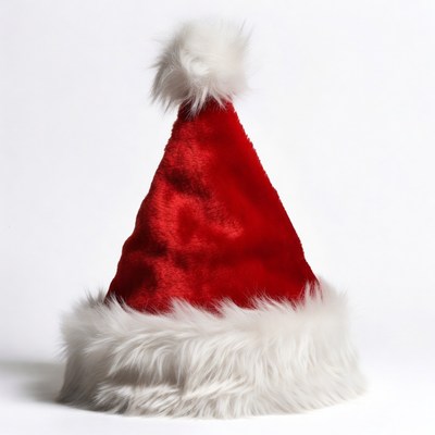 Red Santa Hat with White Fur Trim