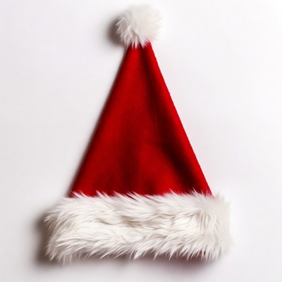 Red Santa Hat on White Background